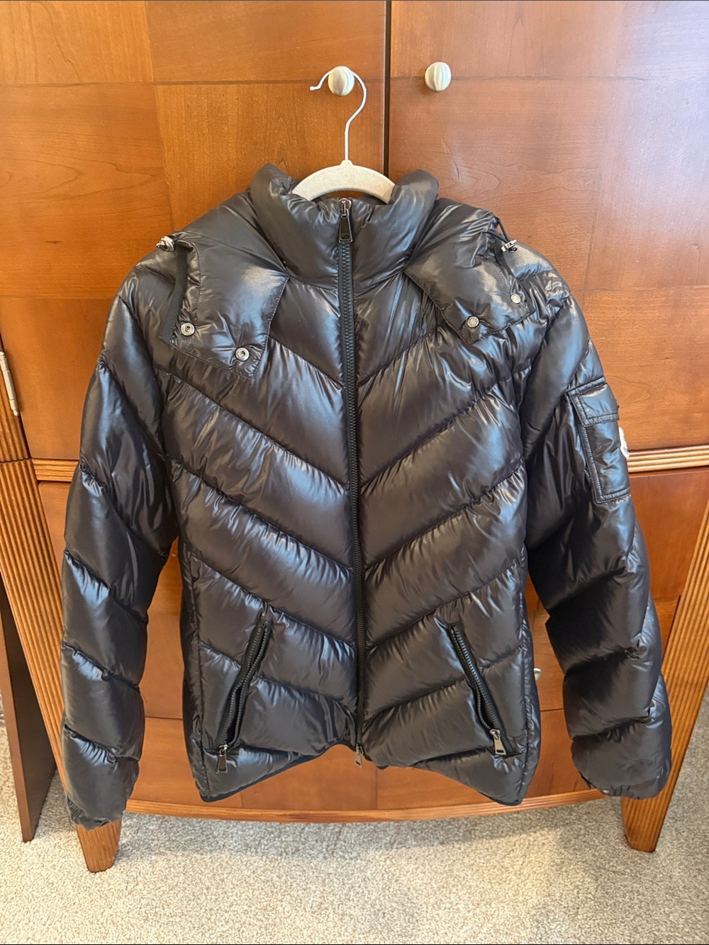 EUC Moncler women’s Black Quilted Puffer Jacket Brouel size 7 (US size 14-16)